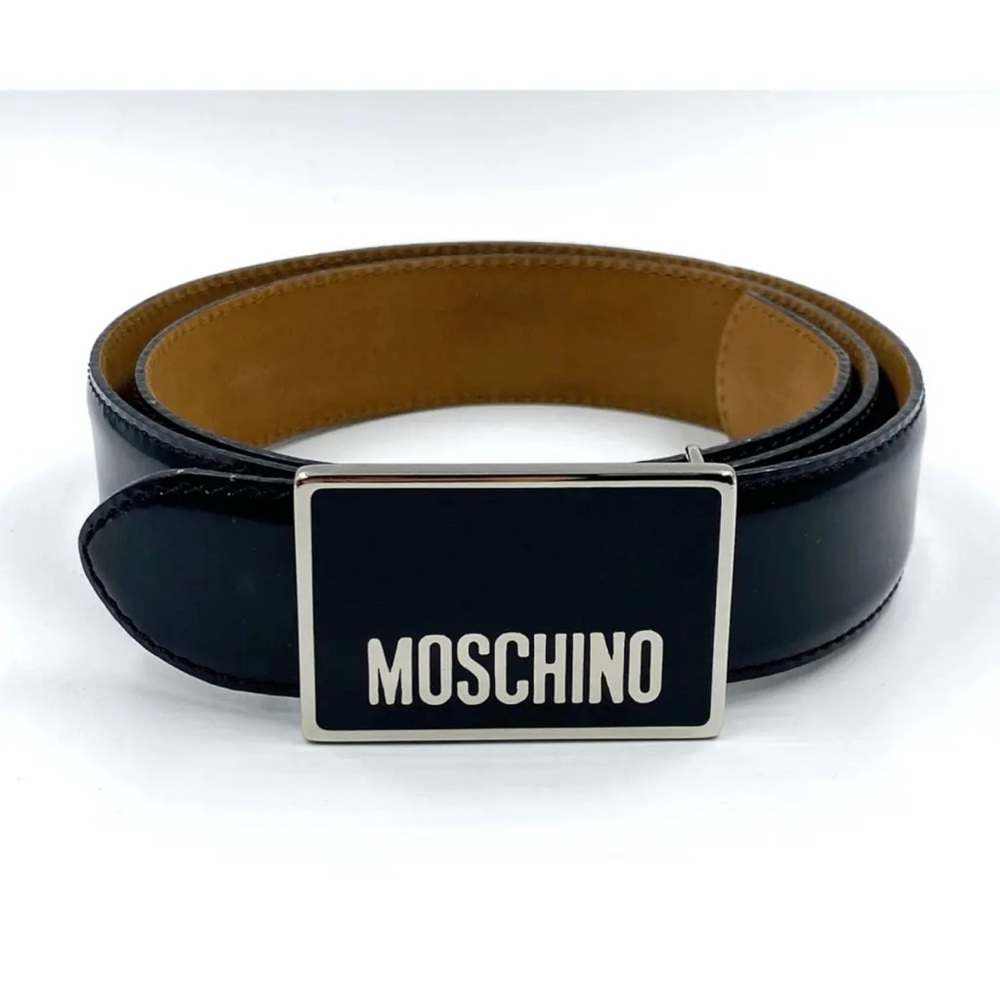 Moschino Logo Leather Belt